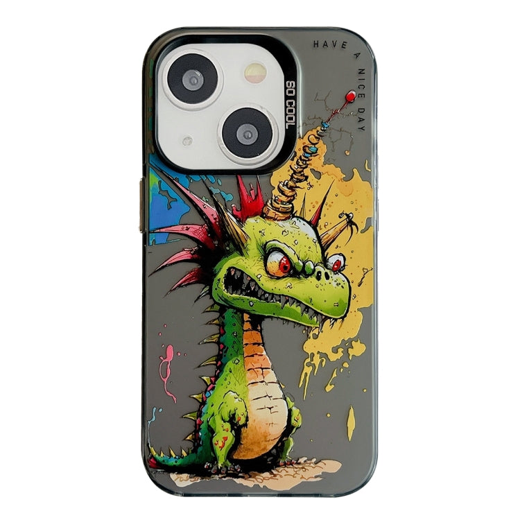 Pour iPhone 13 Série de peinture à l'huile de motif animal PC + étui de téléphone en TPU, Series 19