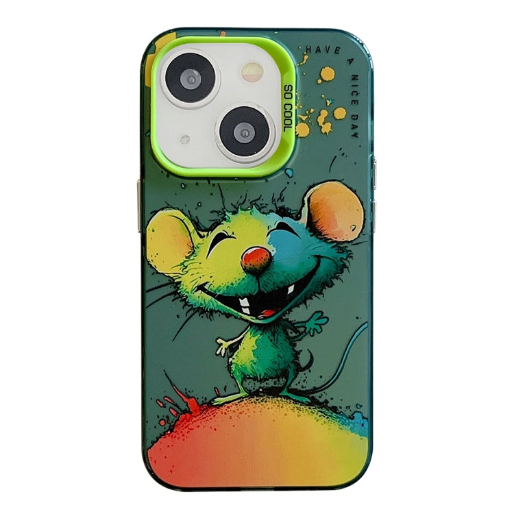 Pour iPhone 13 Série de peinture à l'huile de motif animal PC + étui de téléphone en TPU, Series 19