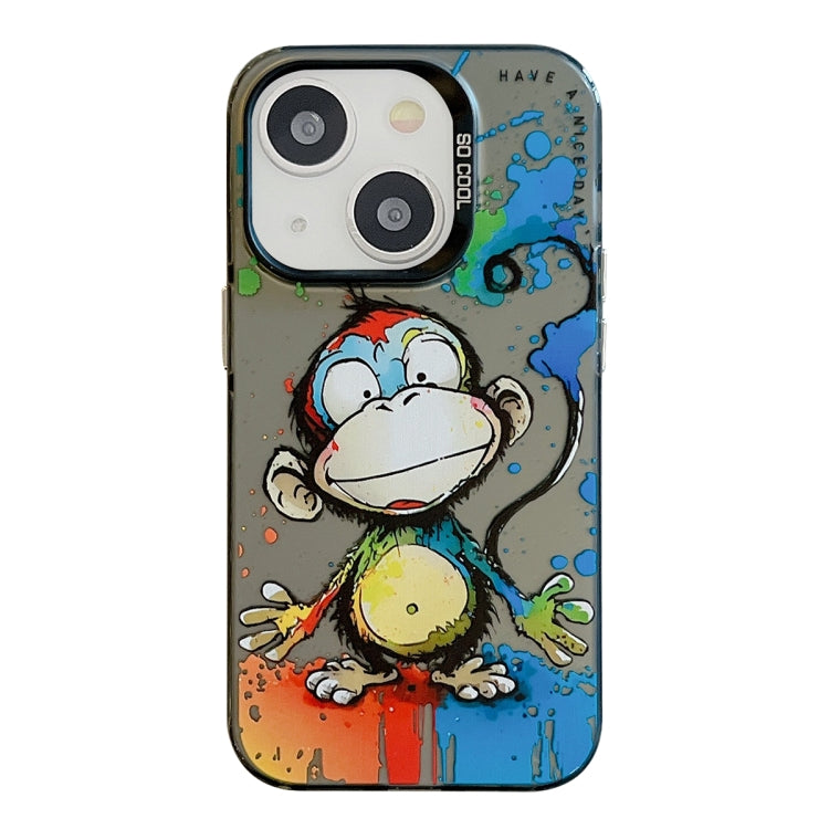 Pour iPhone 13 Série de peinture à l'huile de motif animal PC + étui de téléphone en TPU, Series 19