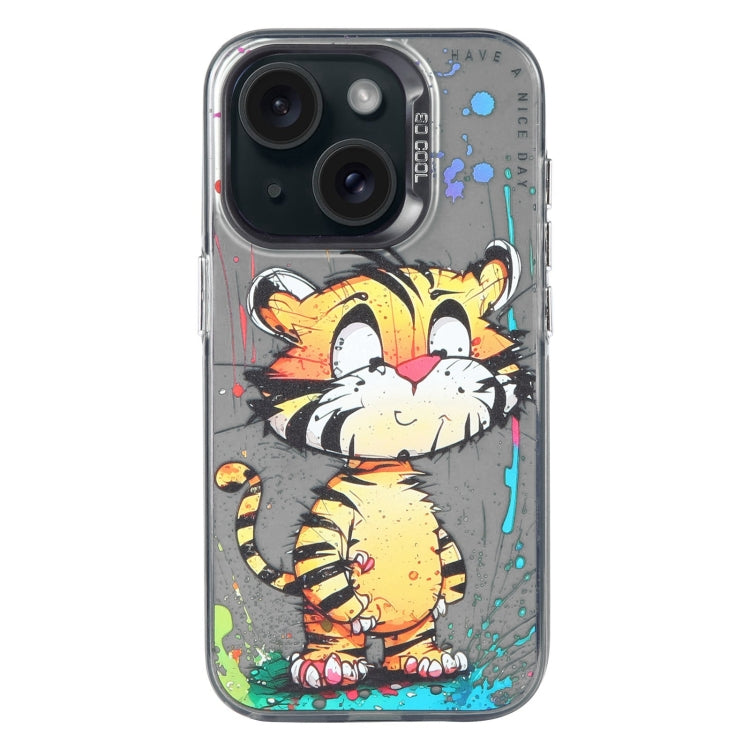 Pour iPhone 14 Série de peinture à l'huile de motif animal PC + étui de téléphone en TPU, Series 14