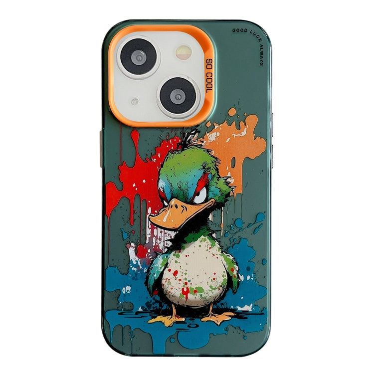 Série de peinture à l'huile de motif animal PC + étui de téléphone en TPU