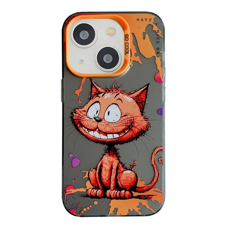 Série de peinture à l'huile de motif animal PC + étui de téléphone en TPU