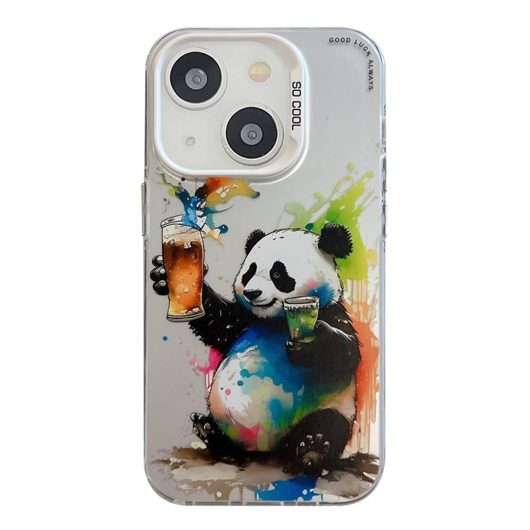 Série de peinture à l'huile de motif animal PC + étui de téléphone en TPU