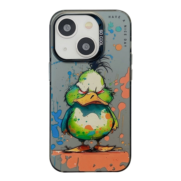 Série de peinture à l'huile de motif animal PC + étui de téléphone en TPU