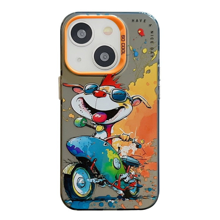 Série de peinture à l'huile de motif animal PC + étui de téléphone en TPU