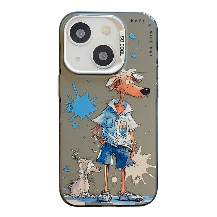 Série de peinture à l'huile de motif animal PC + étui de téléphone en TPU