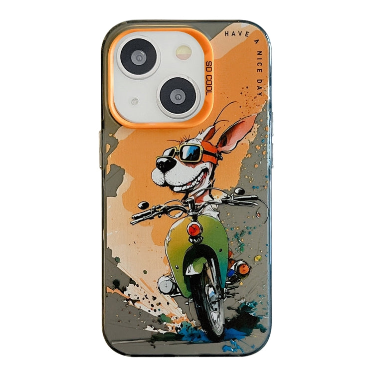 Série de peinture à l'huile de motif animal PC + étui de téléphone en TPU