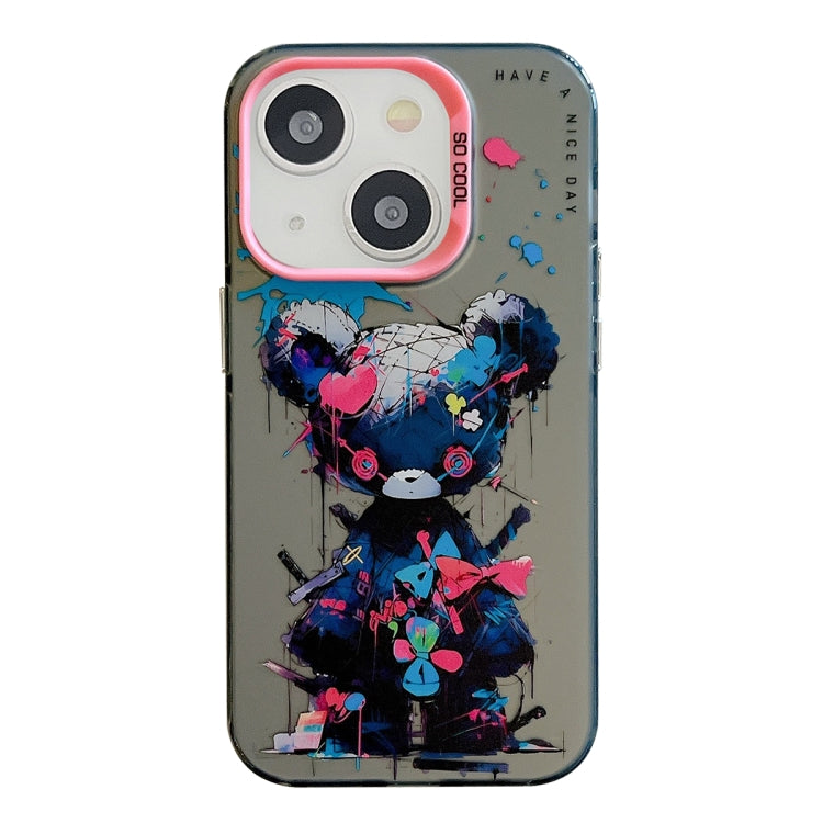 Série de peinture à l'huile de motif animal PC + étui de téléphone en TPU