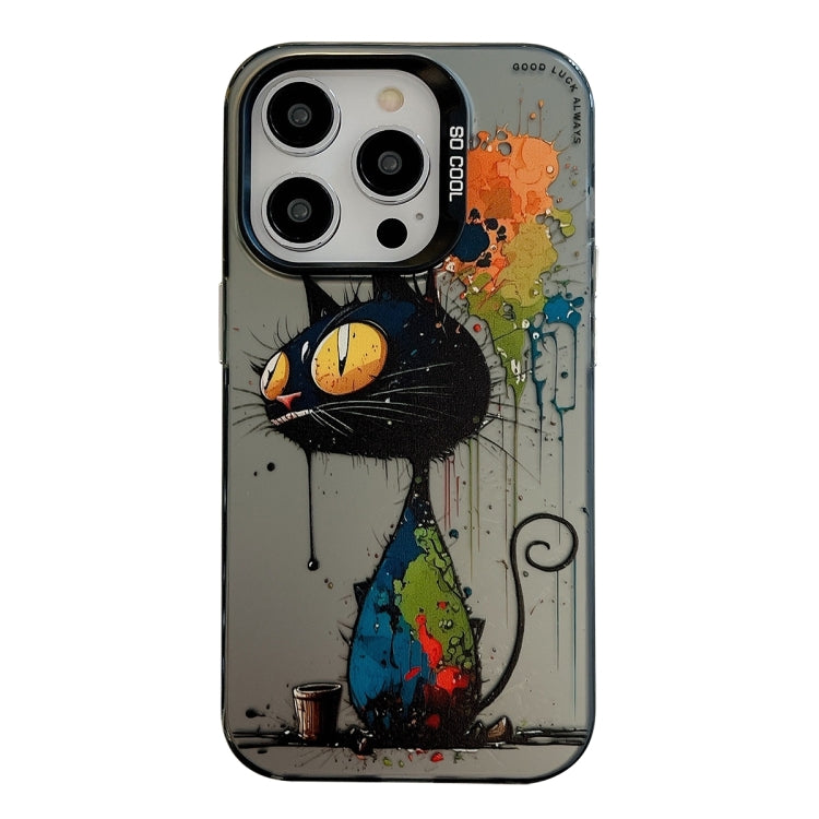 Série de peinture à l'huile de motif animal PC + étui de téléphone en TPU