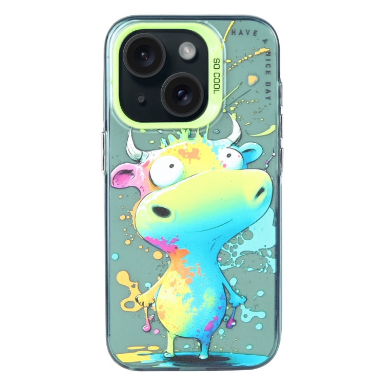Série de peinture à l'huile de motif animal PC + étui de téléphone en TPU