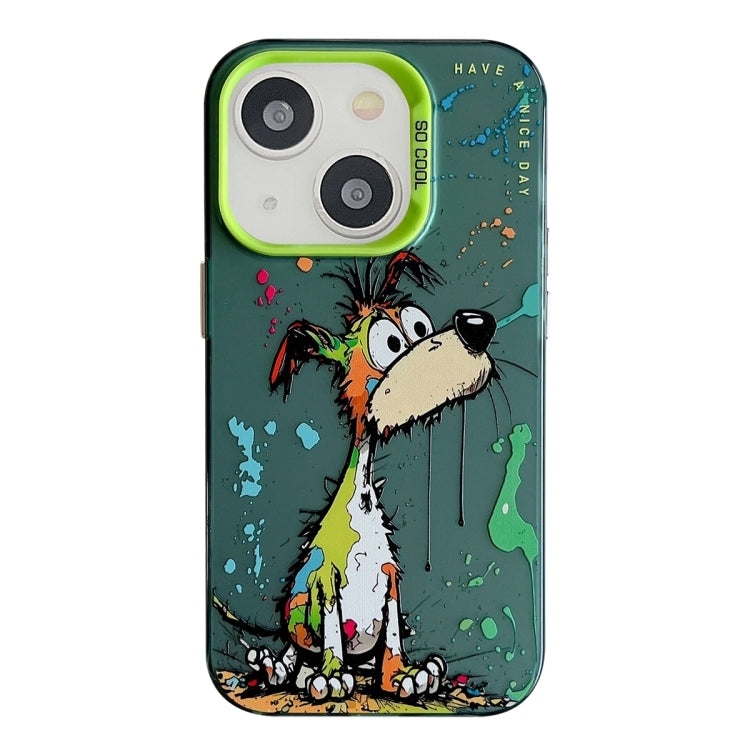 Série de peinture à l'huile de motif animal PC + étui de téléphone en TPU