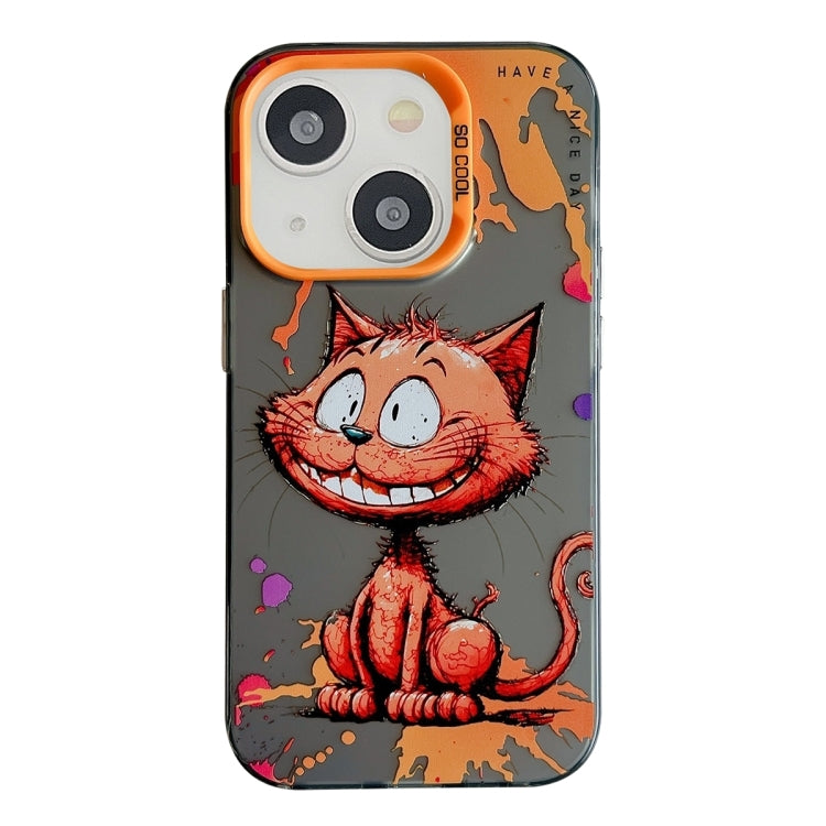 Pour iPhone 15 plus Série de peinture à l'huile de motif animal PC + étui de téléphone en TPU, Series 15