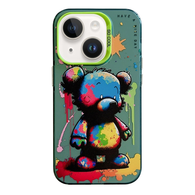 Pour iPhone 14 Plus Série de peinture à l'huile de motif animal PC + étui de téléphone en TPU, Series 21