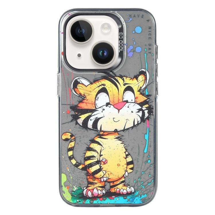 Série de peinture à l'huile de motif animal PC + étui de téléphone en TPU