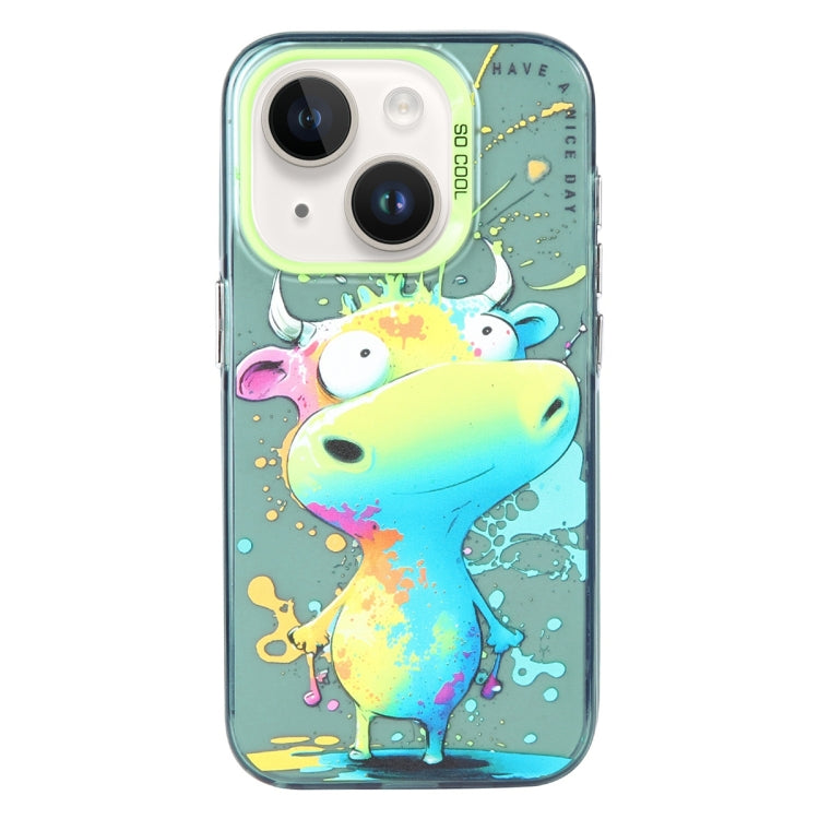 Pour iPhone 14 Plus Série de peinture à l'huile de motif animal PC + étui de téléphone en TPU, Series 21