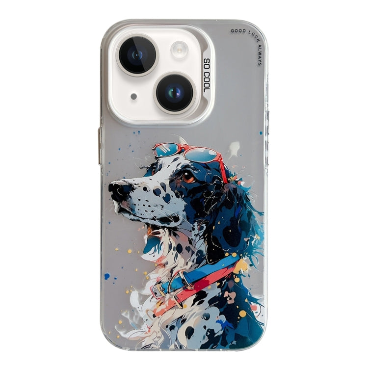 Pour iPhone 14 Plus Série de peinture à l'huile de motif animal PC + étui de téléphone en TPU, Series 21