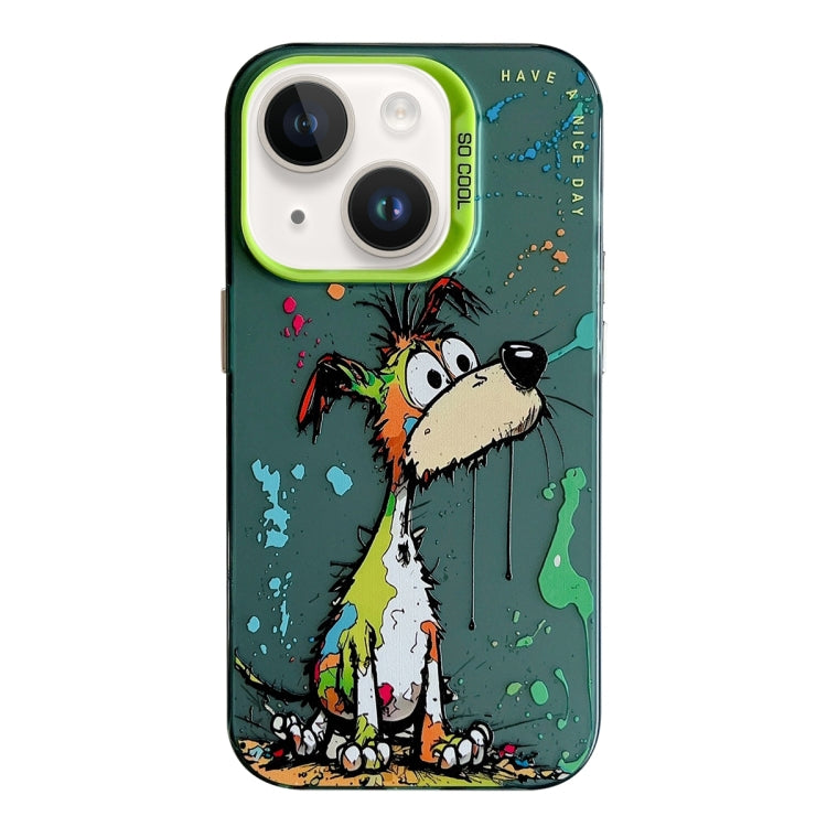 Série de peinture à l'huile de motif animal PC + étui de téléphone en TPU
