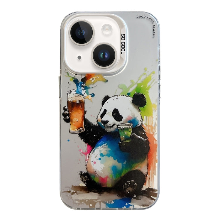 Série de peinture à l'huile de motif animal PC + étui de téléphone en TPU