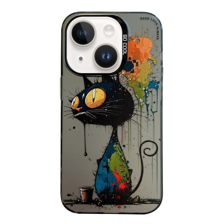 Pour iPhone 14 Plus Série de peinture à l'huile de motif animal PC + étui de téléphone en TPU, Series 21