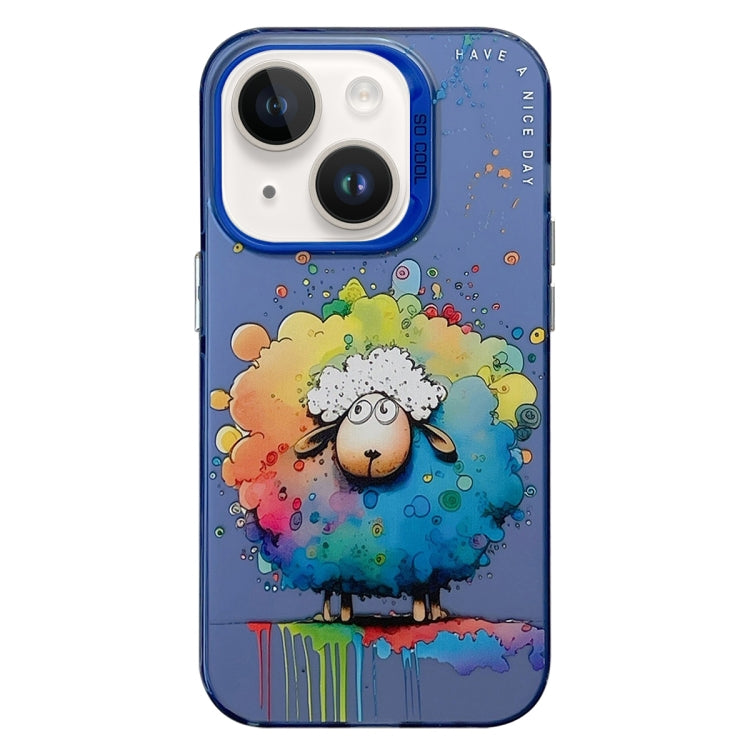 Pour iPhone 14 Plus Série de peinture à l'huile de motif animal PC + étui de téléphone en TPU, Series 21