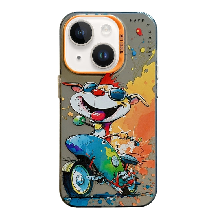 Série de peinture à l'huile de motif animal PC + étui de téléphone en TPU