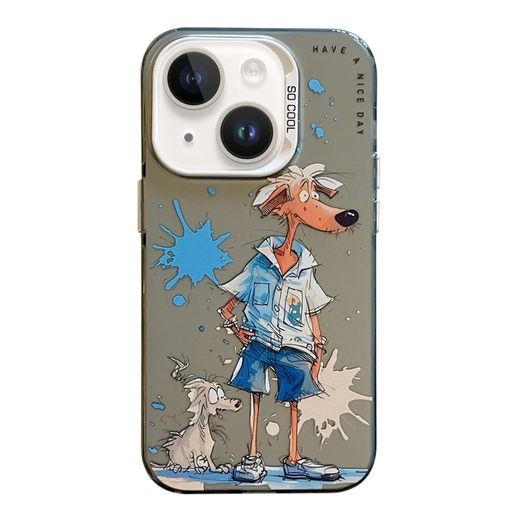 Série de peinture à l'huile de motif animal PC + étui de téléphone en TPU