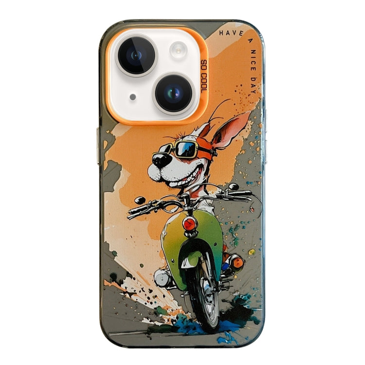 Pour iPhone 14 Plus Série de peinture à l'huile de motif animal PC + étui de téléphone en TPU, Series 21