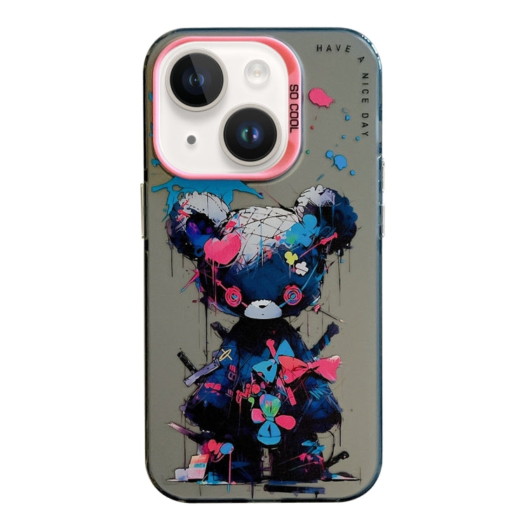 Pour iPhone 14 Plus Série de peinture à l'huile de motif animal PC + étui de téléphone en TPU, Series 21