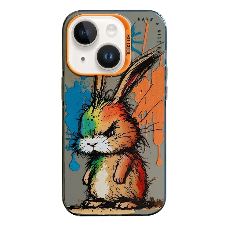 Pour iPhone 14 Plus Série de peinture à l'huile de motif animal PC + étui de téléphone en TPU, Series 21