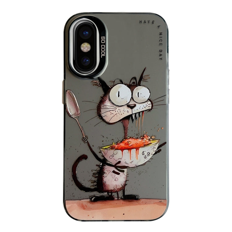 Pour iPhone X / XS Série de peinture à l'huile de motif animal PC + étui de téléphone en TPU, Series 16