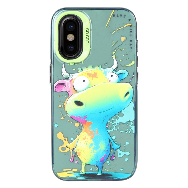 Pour iPhone X / XS Série de peinture à l'huile de motif animal PC + étui de téléphone en TPU, Series 16