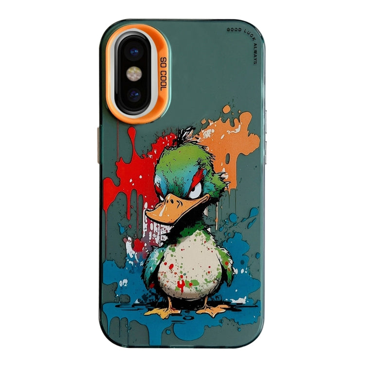 Pour iPhone X / XS Série de peinture à l'huile de motif animal PC + étui de téléphone en TPU, Series 16