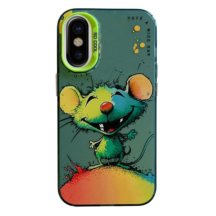 Pour iPhone X / XS Série de peinture à l'huile de motif animal PC + étui de téléphone en TPU, Series 16