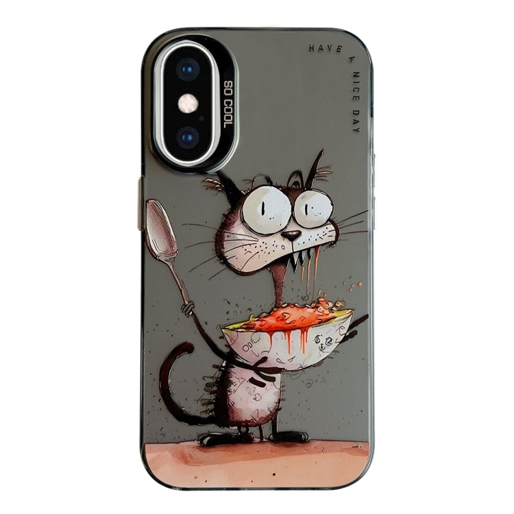 Pour iPhone XS Max Série de peinture à l'huile de motif animal PC + étui de téléphone en TPU, Series 4