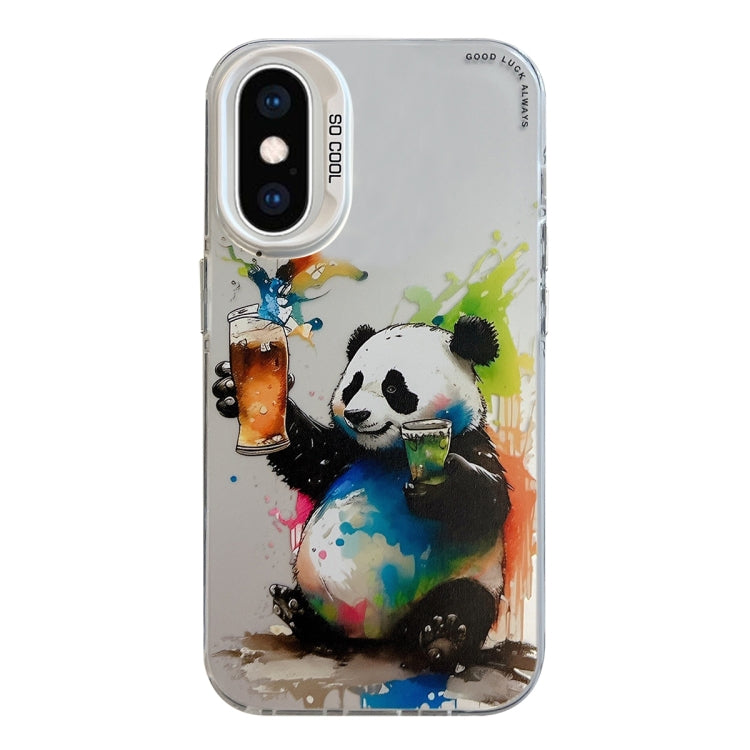 Pour iPhone XS Max Série de peinture à l'huile de motif animal PC + étui de téléphone en TPU, Series 4