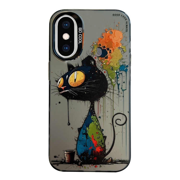 Pour iPhone XS Max Série de peinture à l'huile de motif animal PC + étui de téléphone en TPU, Series 4