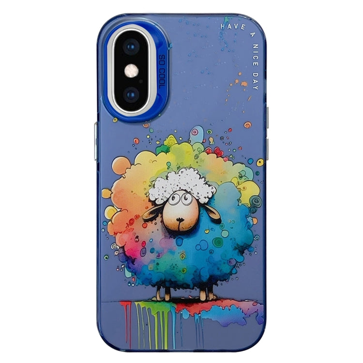 Pour iPhone XS Max Série de peinture à l'huile de motif animal PC + étui de téléphone en TPU, Series 4