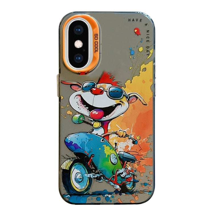 Pour iPhone XS Max Série de peinture à l'huile de motif animal PC + étui de téléphone en TPU, Series 4