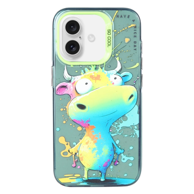 Pour iPhone 16 Plus Série de peinture à l'huile de motif animal PC + étui de téléphone en TPU, Series 6