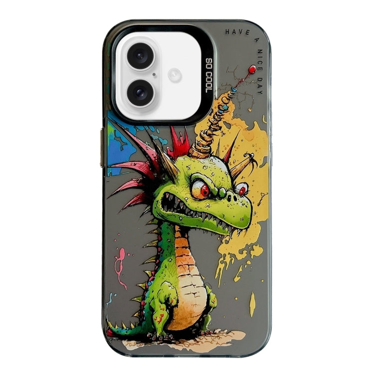 Pour iPhone 16 Plus Série de peinture à l'huile de motif animal PC + étui de téléphone en TPU, Series 6