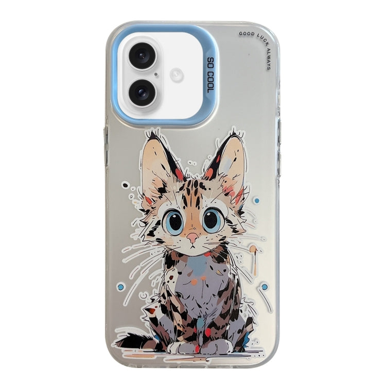 Pour iPhone 16 Plus Série de peinture à l'huile de motif animal PC + étui de téléphone en TPU, Series 6