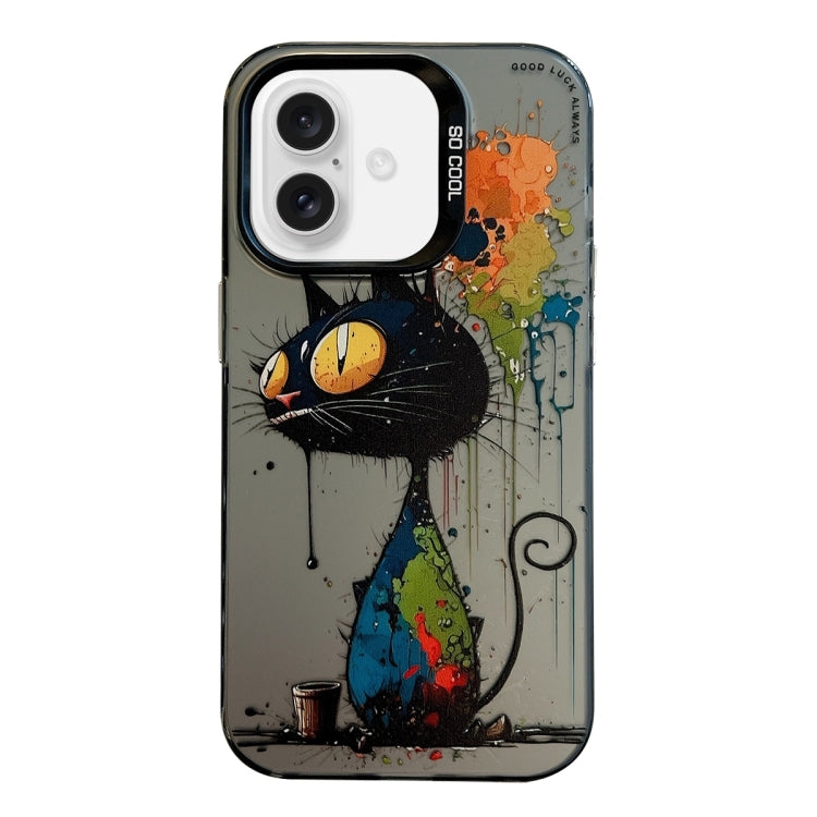 Pour iPhone 16 Plus Série de peinture à l'huile de motif animal PC + étui de téléphone en TPU, Series 6