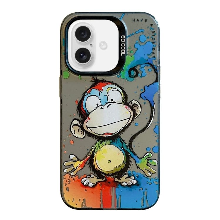 Pour iPhone 16 Plus Série de peinture à l'huile de motif animal PC + étui de téléphone en TPU, Series 6