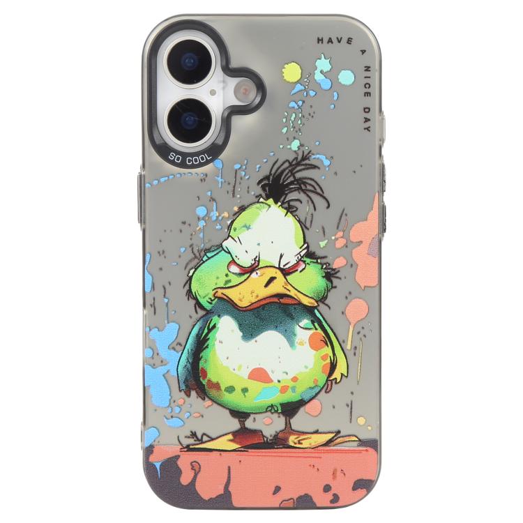Série de peinture à l'huile de motifs animaliers en PC + coque en TPU, pour iPhone 16