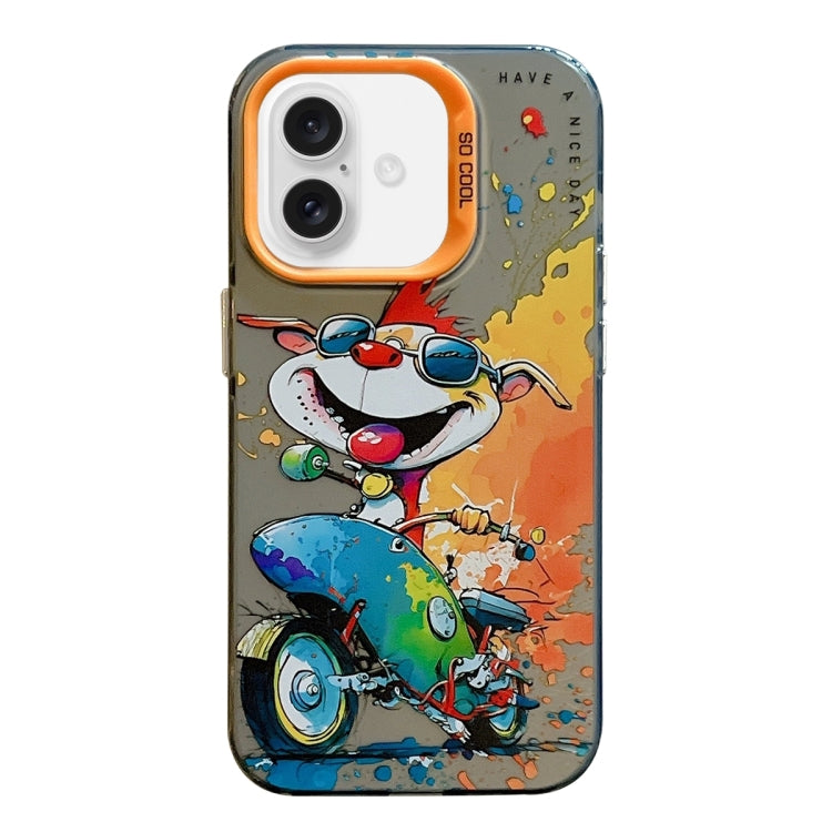 Pour iPhone 16 Plus Série de peinture à l'huile de motif animal PC + étui de téléphone en TPU, Series 6