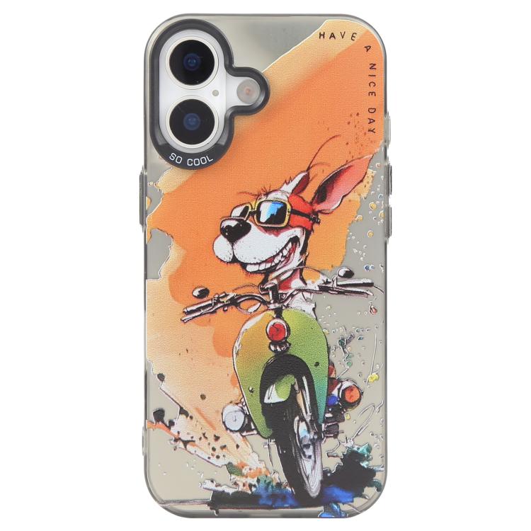 Série de peinture à l'huile de motifs animaliers en PC + coque en TPU, pour iPhone 16