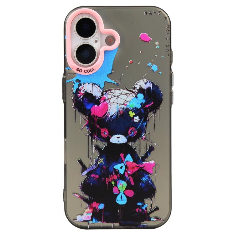 Série de peinture à l'huile de motifs animaliers en PC + coque en TPU, pour iPhone 16