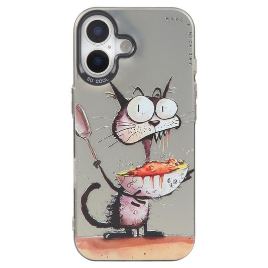 Série de peinture à l'huile de motifs animaliers en PC + coque en TPU, pour iPhone 15 Pro Max