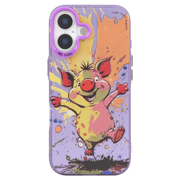 Série de peinture à l'huile de motifs animaliers en PC + coque en TPU, pour iPhone 15 Pro Max