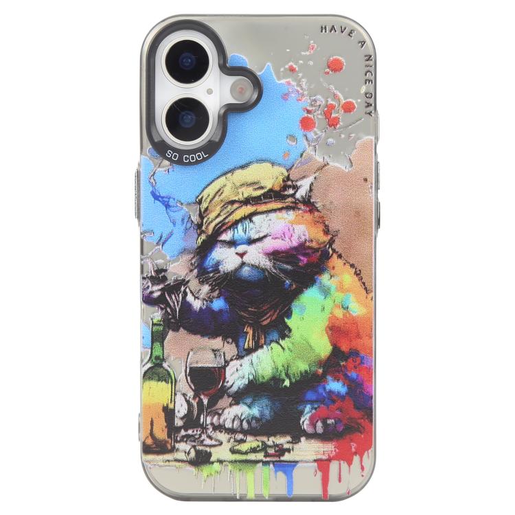 Série de peinture à l'huile de motifs animaliers en PC + coque en TPU, pour iPhone 15 Pro Max